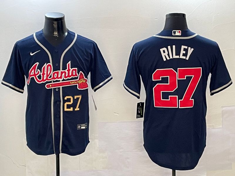 Men Atlanta Braves #27 Riley Blue Game 2024 Nike MLB Jersey style 4